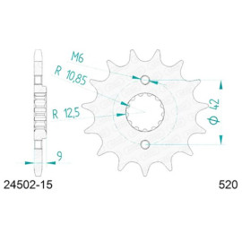 PIGNONE AFAM IN ACCIAIO P520 - Z15 (DIS.24502)