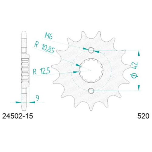 PIGNONE AFAM IN ACCIAIO P520 - Z15 (DIS.24502)