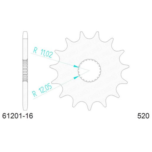 PIGNONE AFAM IN ACCIAIO P520 - Z16 (DIS.61201)