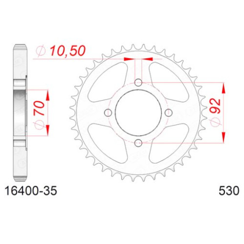 CORONA AFAM IN ACCIAIO P530 - Z35 (DIS.16400)