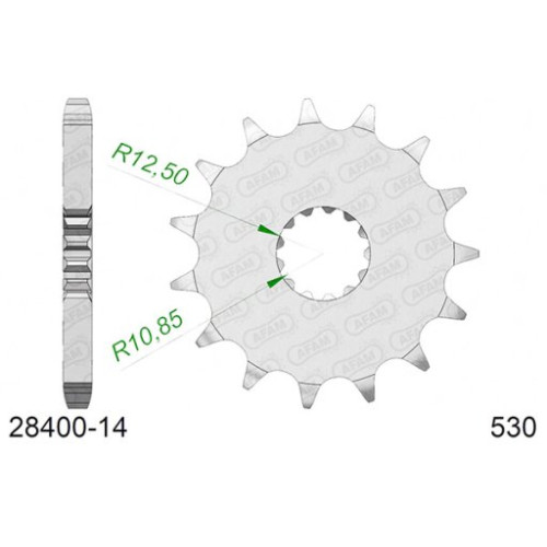 PIGNONE AFAM IN ACCIAIO P530 - Z14 (DIS.28400)